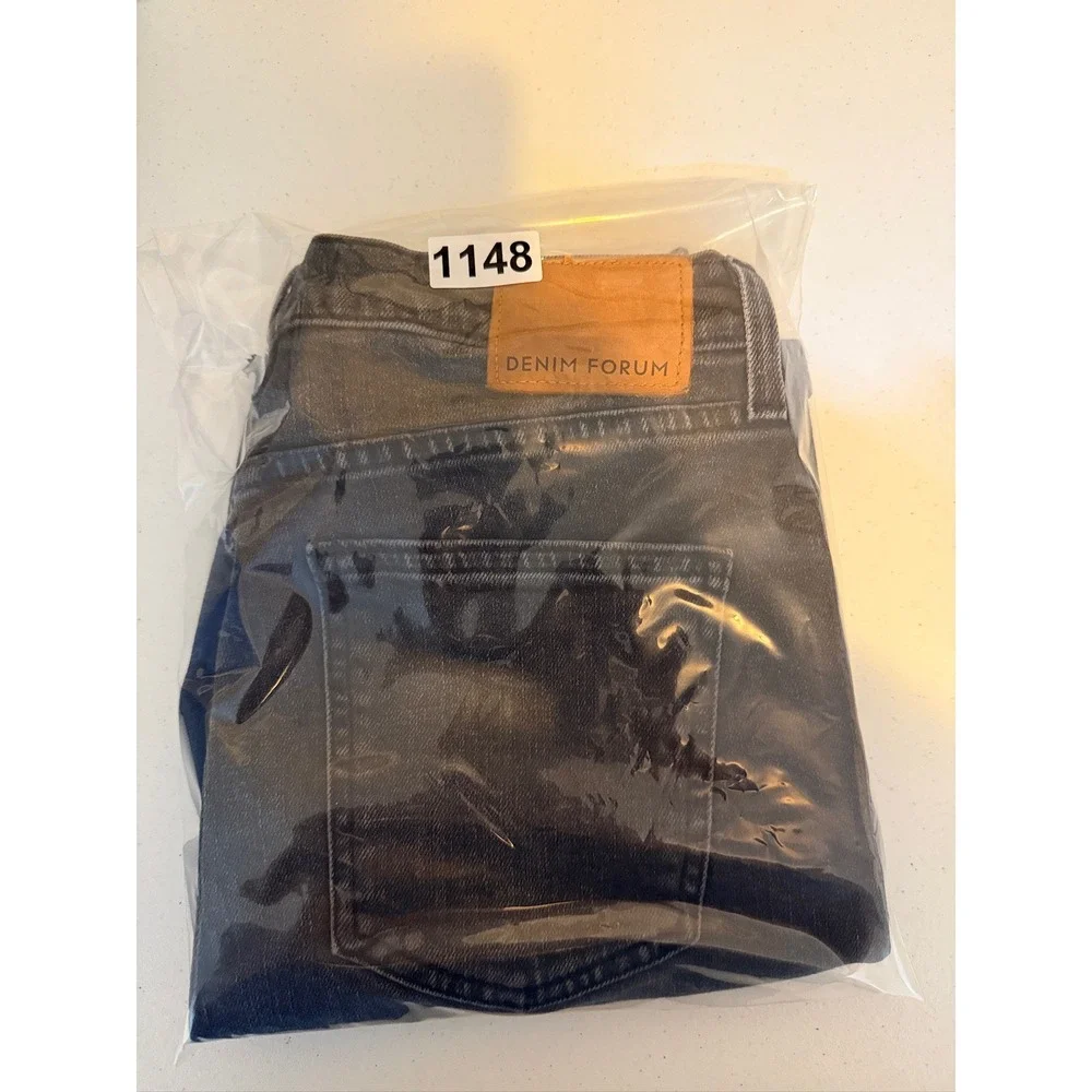 Denim Forum The Yoko Bermuda Short Women 29 Black High Rise Raw Hem Button Fly